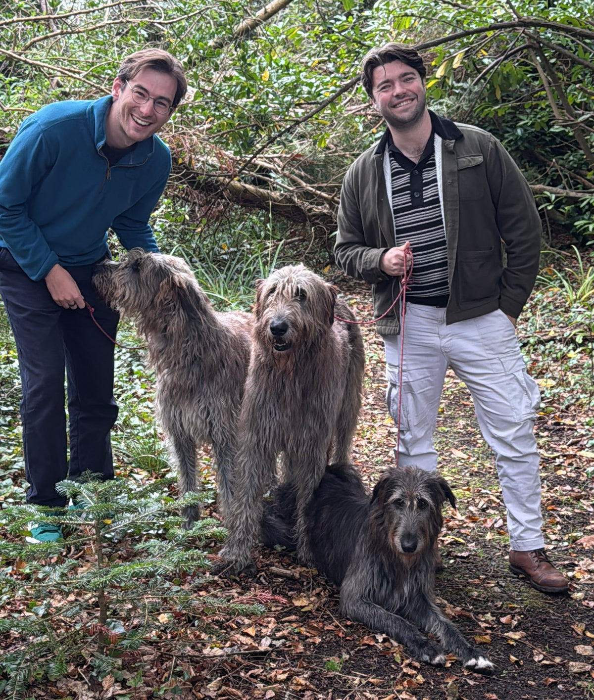 John and Cathal rom Best of Ireland with Irish Wolfhounds